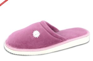 Frisco welur zakryte różowe kapcie damskie